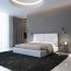 modern grey and white bedroom with walk