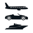 car airplane boat icons 662259 vector