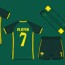 football yellow green jersey vector