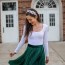 pleated midi skirt outfit for your next