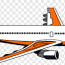 white and orange airplane ilration